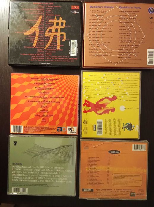 CDs: dub  trip hop  rock  jazz  world music  techno   goa trance  + etc