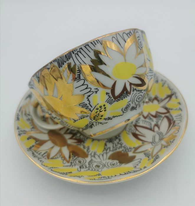 Porcelana Rosja  Łomonosow DUO herbata Imperialna Fabryka Porcelany