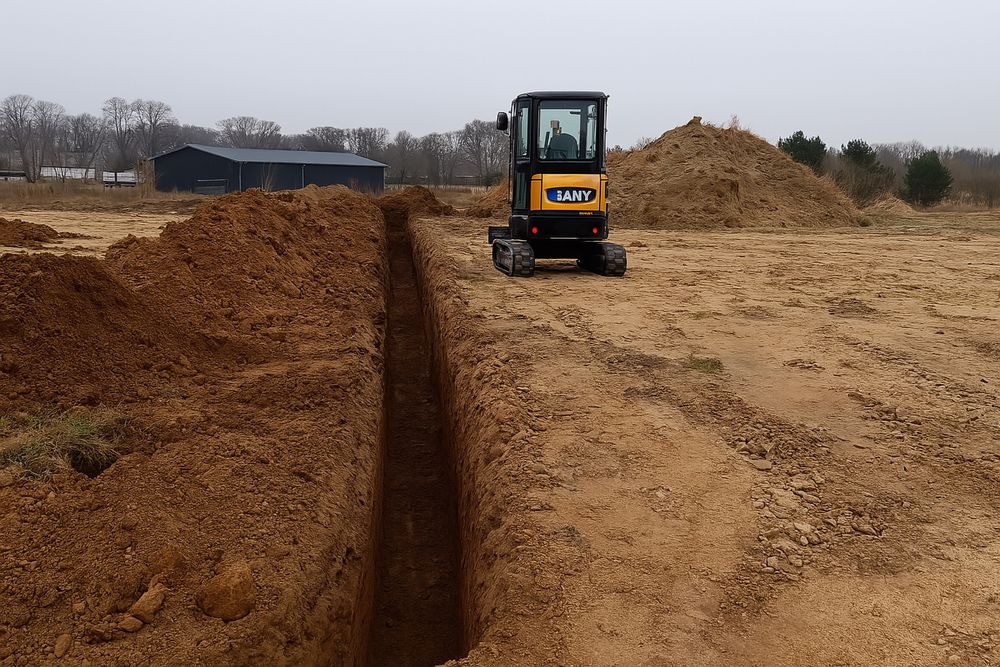 Minikoparka -wykop pod instalacje  - Kompleksowe usługi ziemne