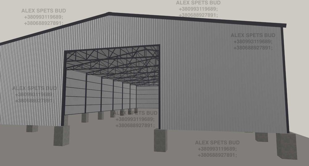 Побудуємо ангар склад під ключ 18х30 18х40 18х50 без центральних колон