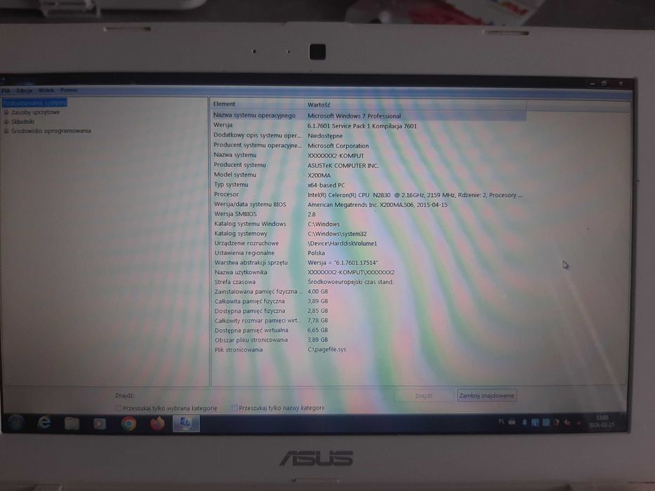 Części Asus UX360, F200M