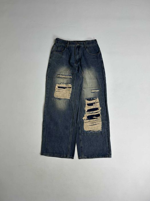 Джинси сині baggy faded jeans archive opium distressed джинсы синие