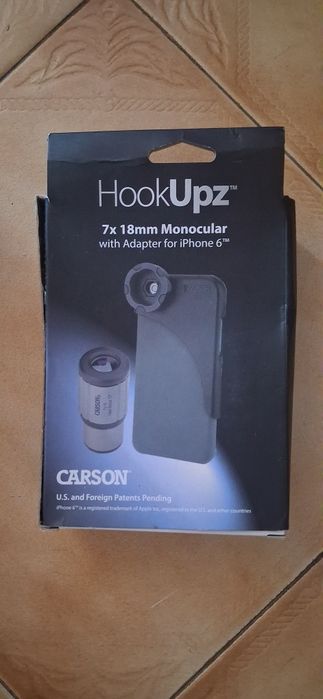 Carson HookUpz 7x18 Close Focus Monocular and Digiscoping Adapter for iPhone 6