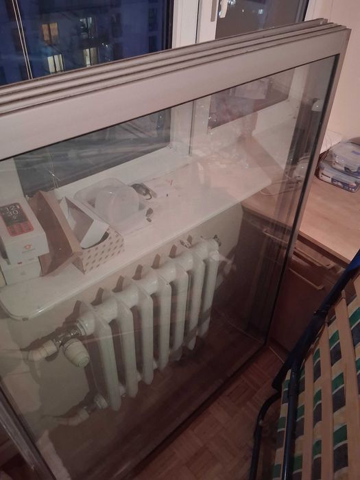 Okna przesuwne, balkonowe z demontażu. Bez stelażu.