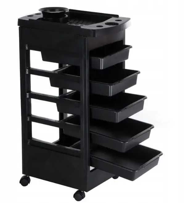 Тележка парикмахерская для салона на колесах 5 лотков + полка+чаша
