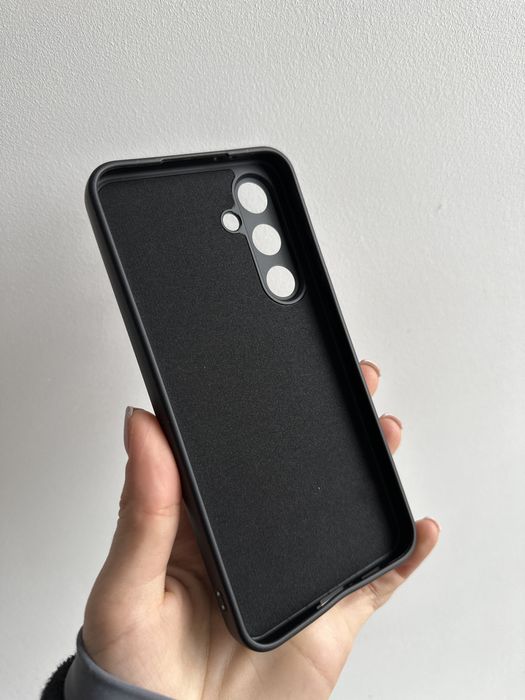 Szkło hartowane i etui czarne silikonowe do SAMSUNG S24 FE