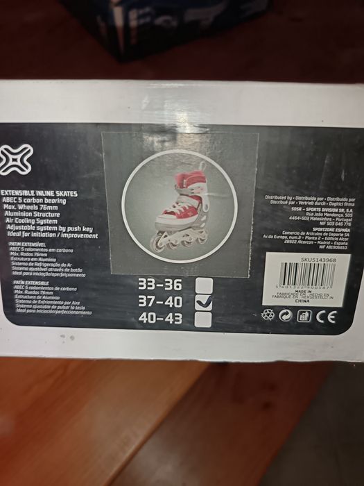 Vendo patins rosa