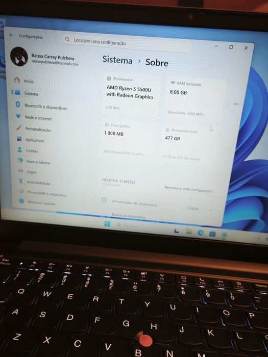Lenovo ThinkPad Ryzen 5 | SSD 512GB | 8GB RAM | Windows 11