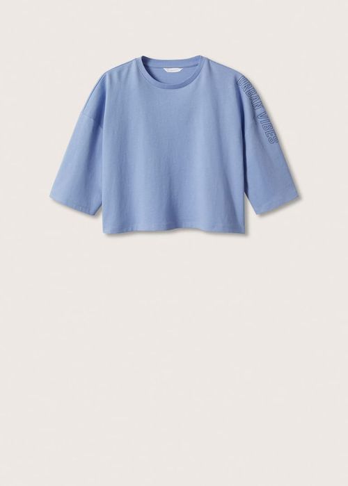 Укорочена футболка оверсайз XS/S MANGO