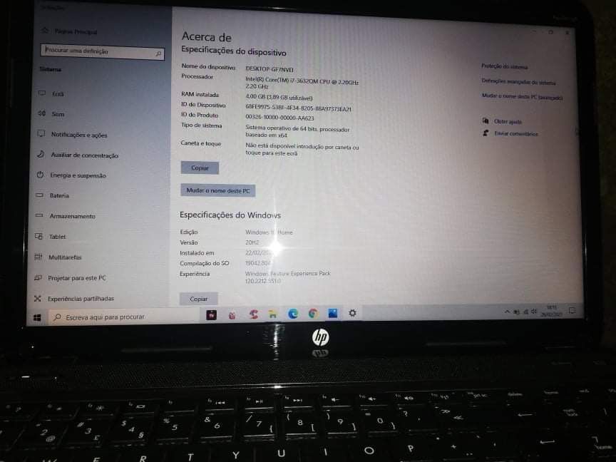 Hp g6-2314sp i7 3632