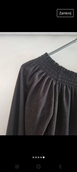 Bluzka hiszpanka, czarna h&m