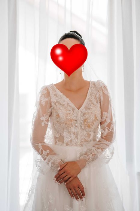 Suknia ślubna BOHO długi rękaw