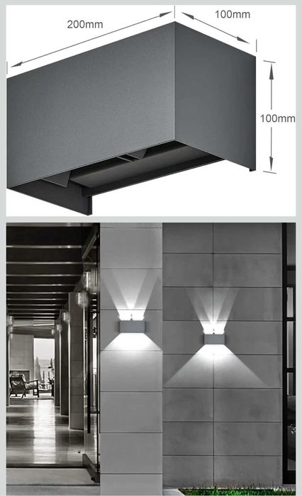 Kinkiet LED aluminiowy szary