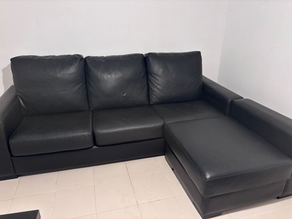 Sofá pele sintético preto