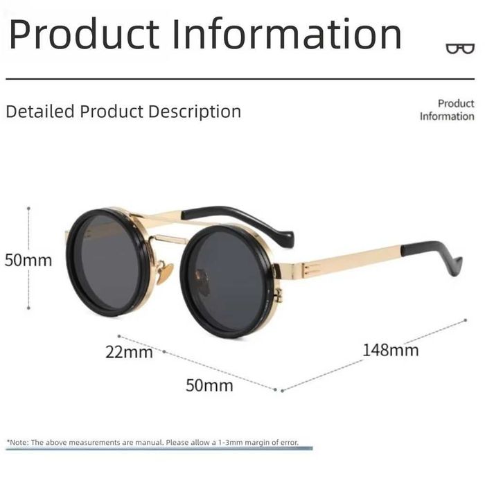 Okulary przeciwsłoneczne REGULOWANE steampunk polaryzacja UV400