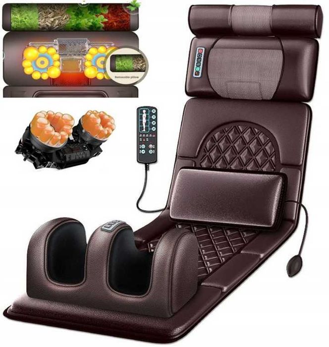 Mata masująca materac masujący na fotel łóżko kręgosłup nogi podgrzewa