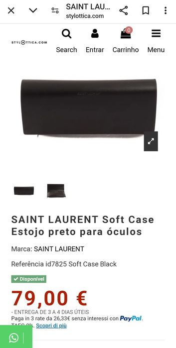 Estojo para óculos Saint laurent.