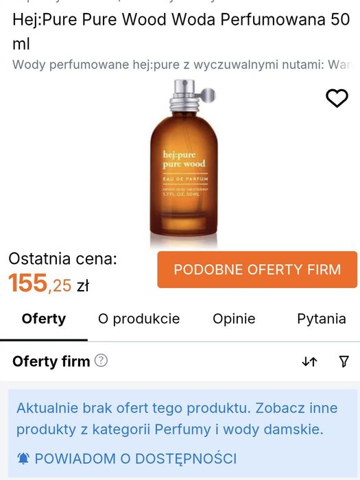 EDP unisex Pure Wood Hej:pure 50ml unikat