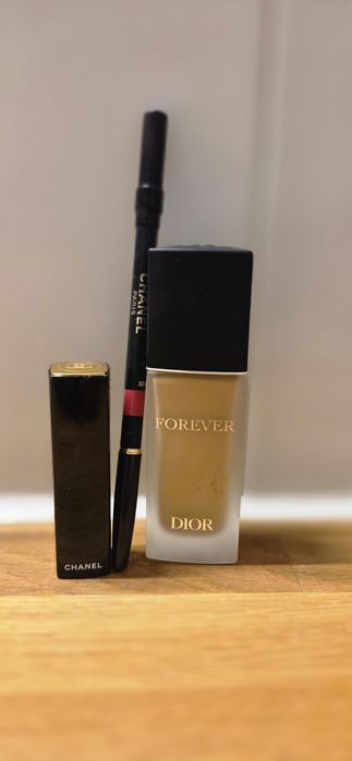 Luksusowy zestaw do makijażu: Dior Forever 3W + Chanel Rouge Allure & Lip Pencil