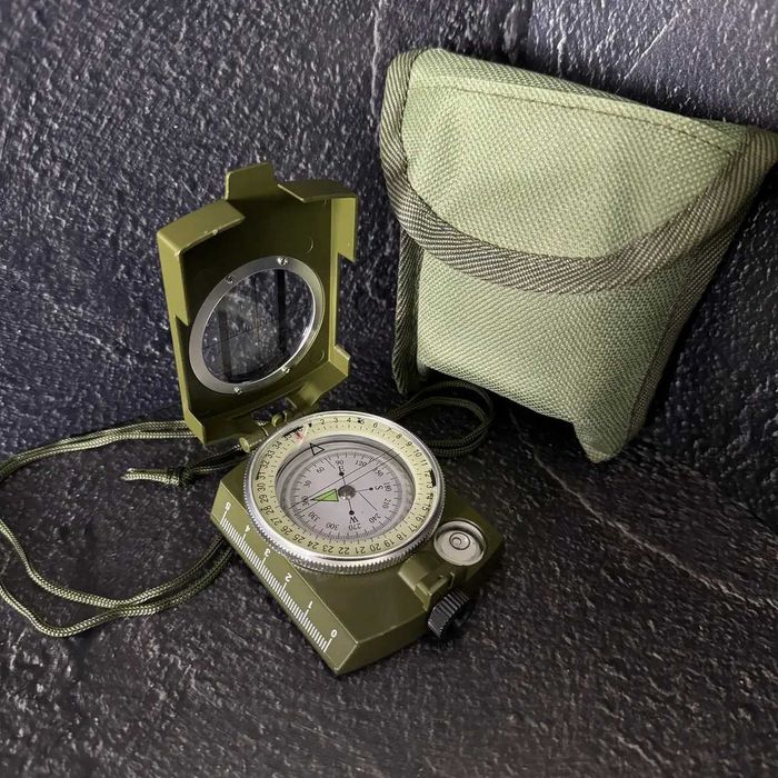 Компас артилерійський військовий тактичний металевий з чохлом К4580