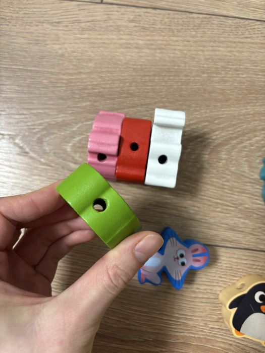 Дерев'яна гра шнурівка, лото, тіні  Тварини 2+ 3+