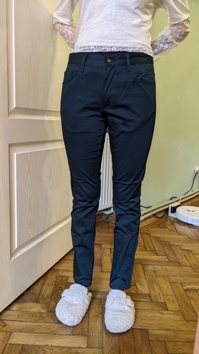 Темно-зелені Skinny брюки Zara, EU40
