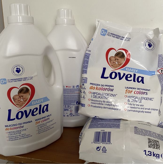 Порошки для прання Ultra, дитячі порошки Lovela  ополіскувач Eden