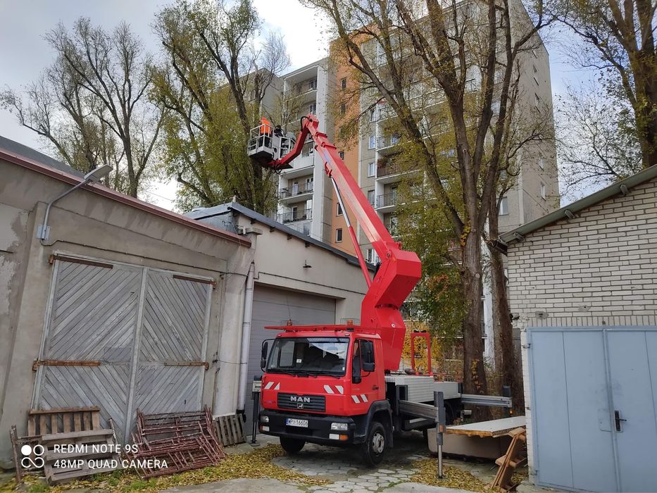 Podnosnik koszowy wynajem Wołomin Radzymin Niepret 22m 25m 27m 30m 35m