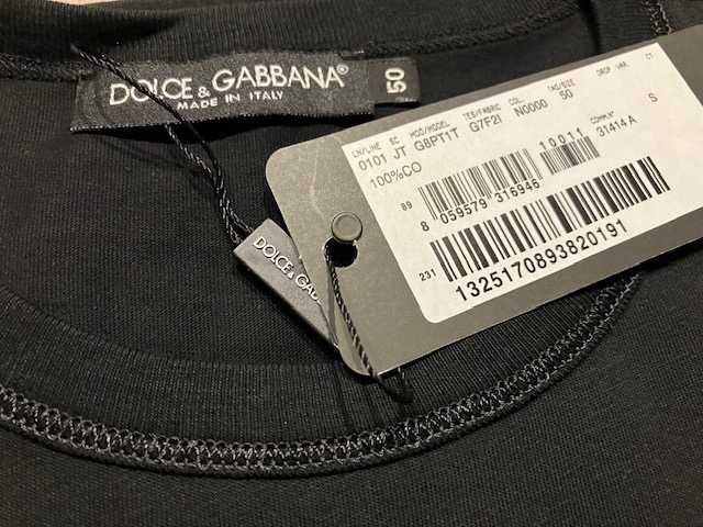 DOLCE&GABBANA luksusowy męski t-shirt BLACK Italy -50%