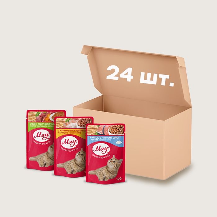 Мяу вологий корм для котів пауч