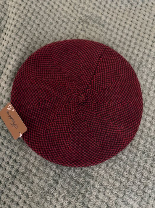 Bordowy beret, nowy z metką - kaszmir!