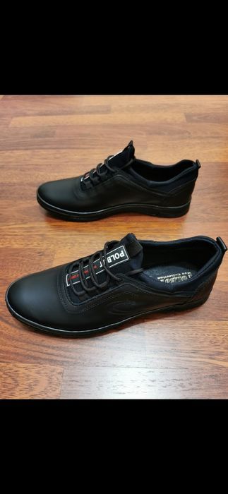 Skórzane Wsuwane Trekingowe Buty Męskie Lekkie Wygodne Czarne M k24