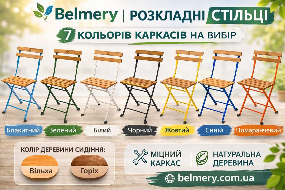 Садові меблі для двох, розкладні столи, стільці