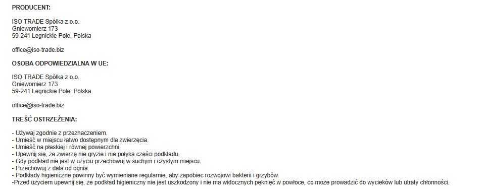 Mata podkład higieniczny chłonny wielorazowy dla zwierząt 70x50cm