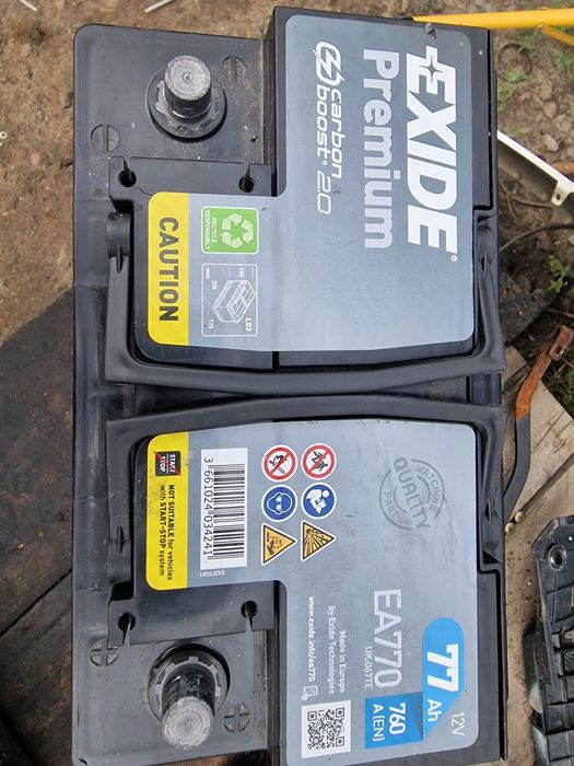 Почти новый аккумулятор exide ea770 77ah 25й год  акб батарея