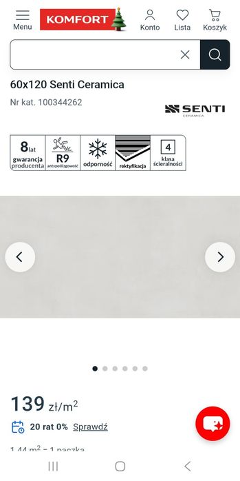 Gres Ottawa White Mat rectified 60x120