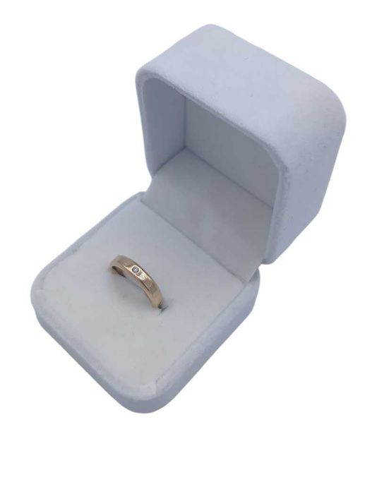Złota obrączka z diamentem 585p | 3,25g | r. 8