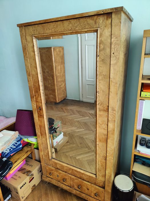 Szafa z lustrem,Art Deco,Czeczota, Lata 30.,Manufaktura R. Schultz
