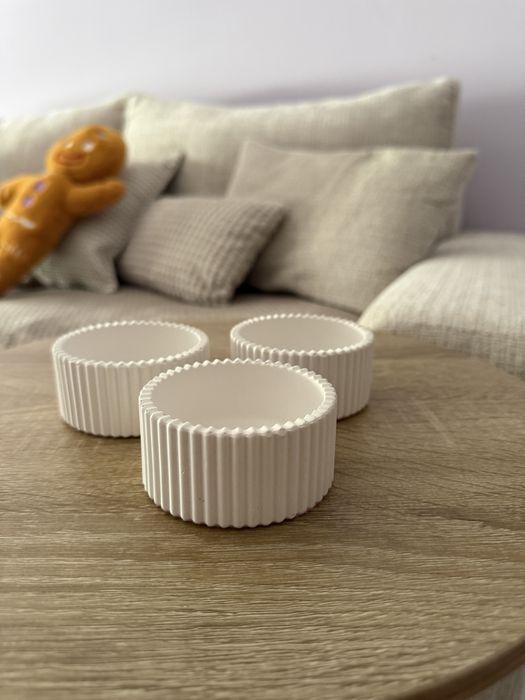 Conjunto 5 recipientes em gesso para velas