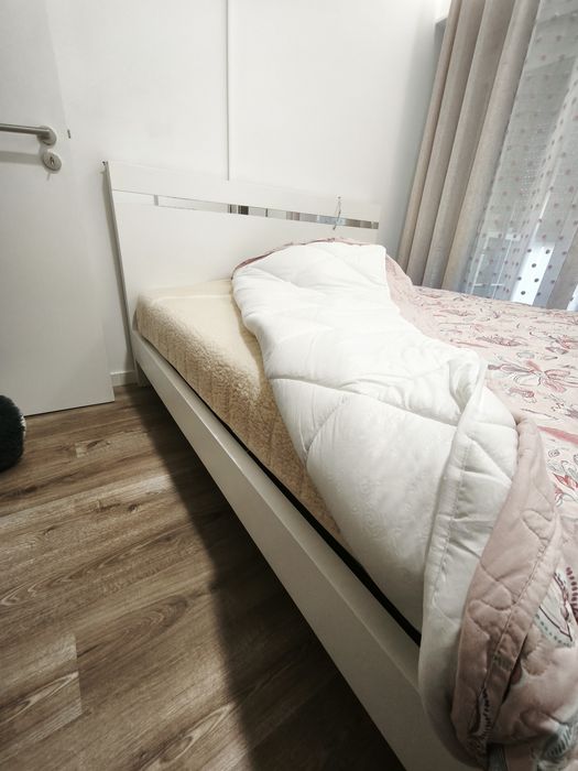 Cama de Casal com Cabeceira + Colchão Ortopédico Bom Repouso 195x150