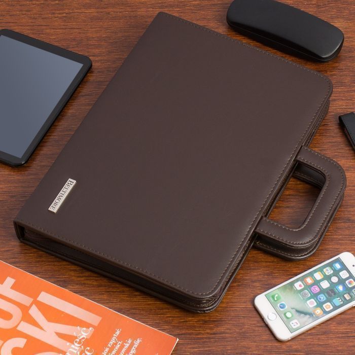 Biwuar neseser aktówka teczka organizer handlowca stylowa brązowa I67