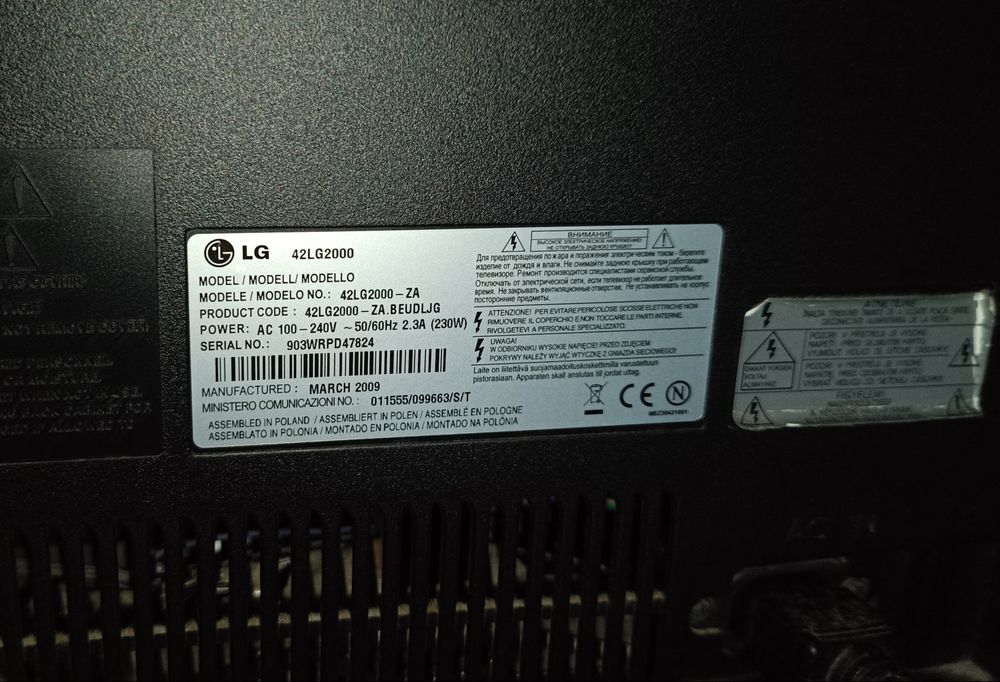 Telewizor LG 42 cale (stan bardzo dobry).