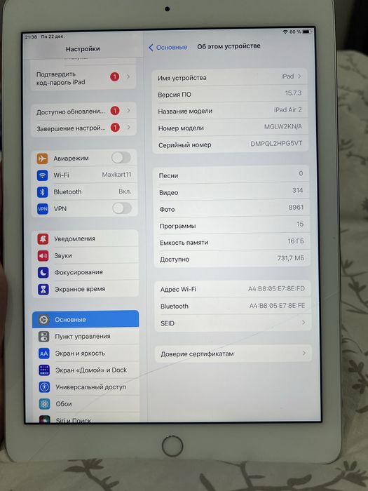 Ipad Air 2 16 gb