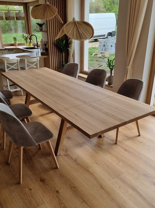 Stół rozkładany stolik drewniany dąb lite drewno na wymiar PRODUCENT