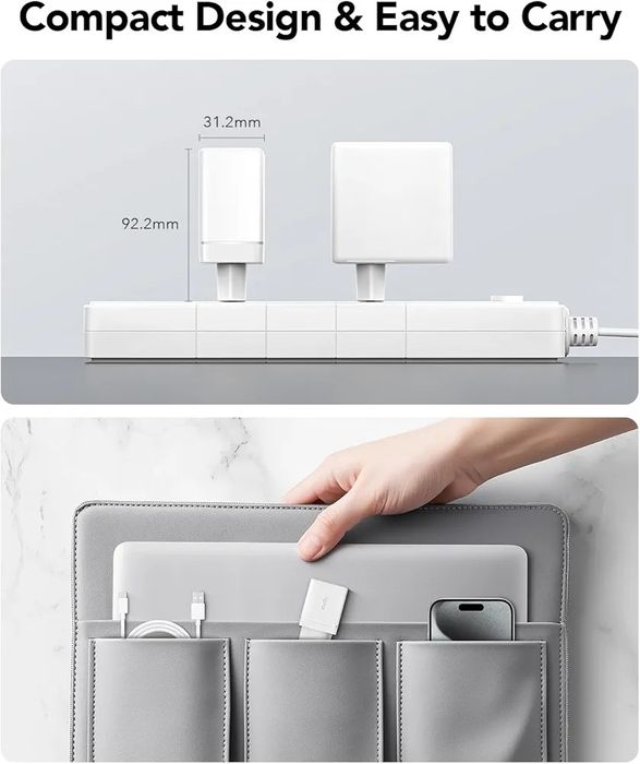 [Novo] Carregador Fast Charge 65W GaN, 2 USB C + USB A