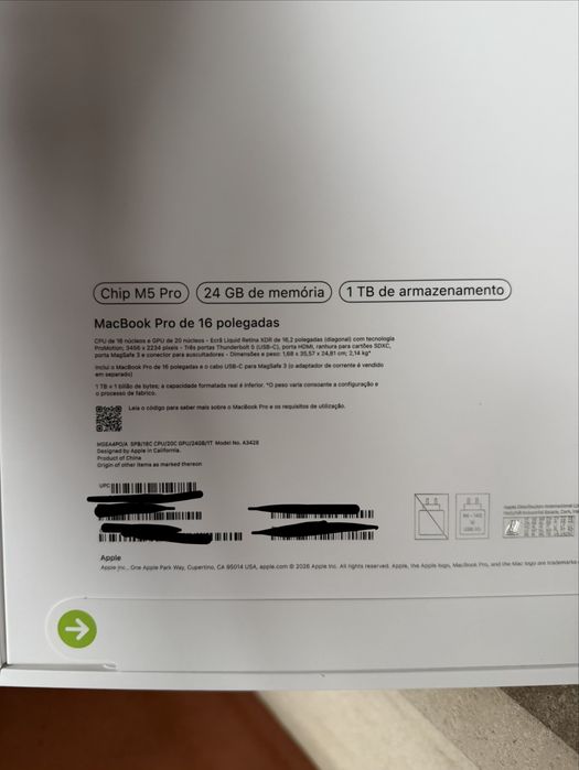 Macbook Pro 16 Polegadas 24GB RAM 1TB SSD
