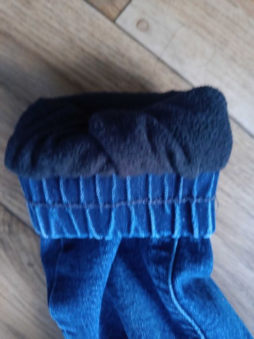 Spodnie 116 jeansowe ocieplane