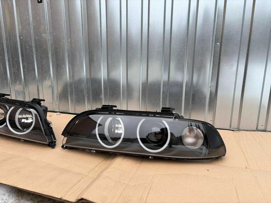 BMW E39 Lampy BiLED HELLA Black+Ringi Cotton Regeneracja NOWE Mocne!