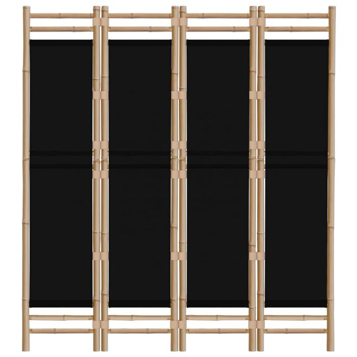 Vidaxl Składany Parawan 4-Panelowy, 160 Cm, Bambus I Płótno
