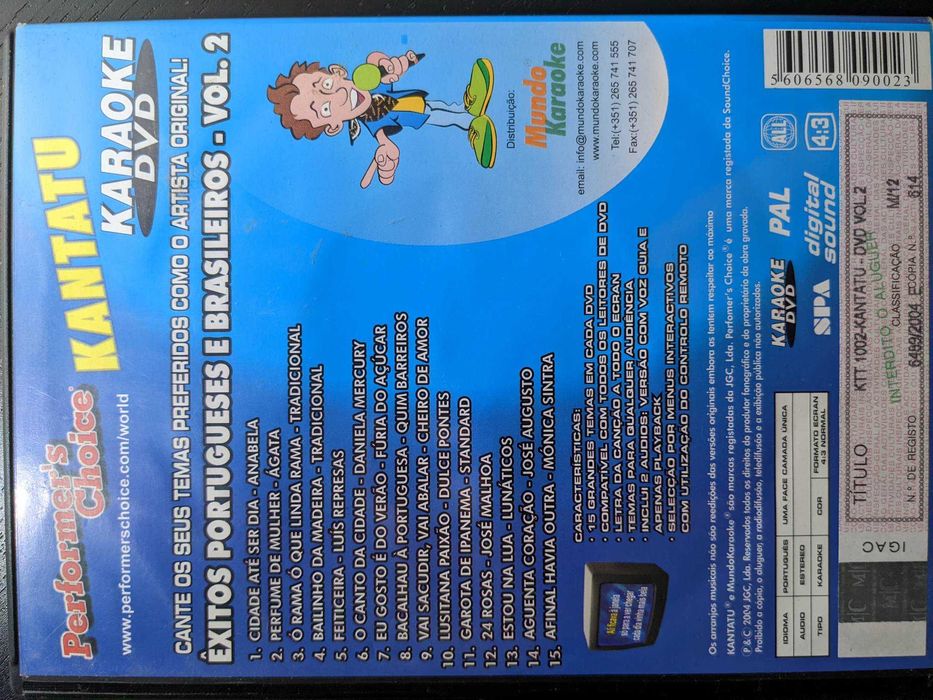 DVD Karaoke - Kantatu, êxitos portugueses e brasileiros vol 2